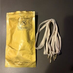Golden Goose Cream Laces with Gold Aglets